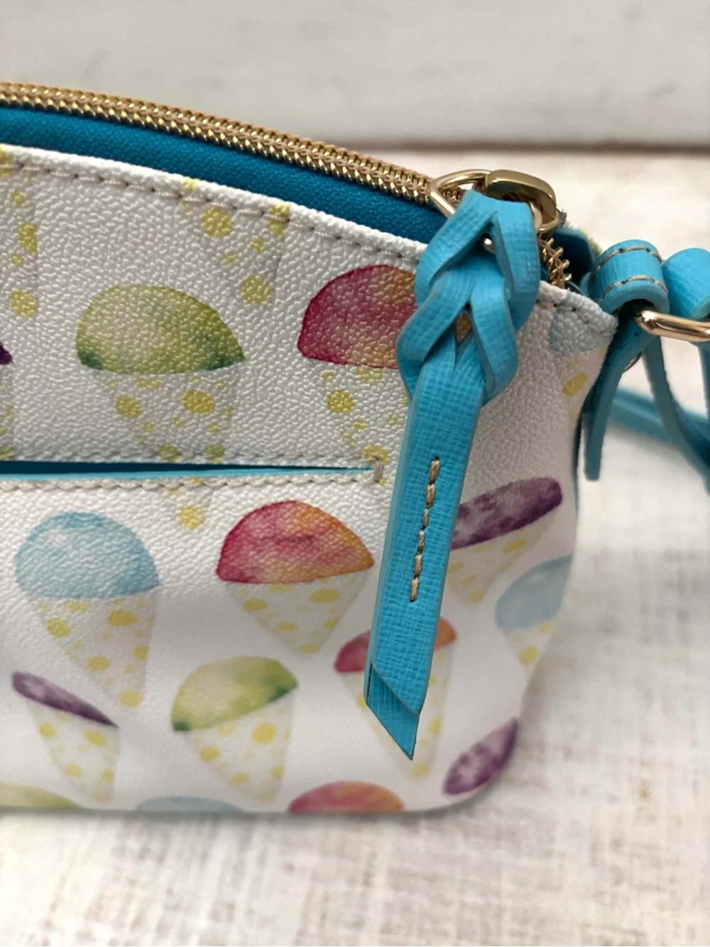 Dooney & Burke Suki Snow Cone Pattern Crossbody Bag Blue Limited Edition